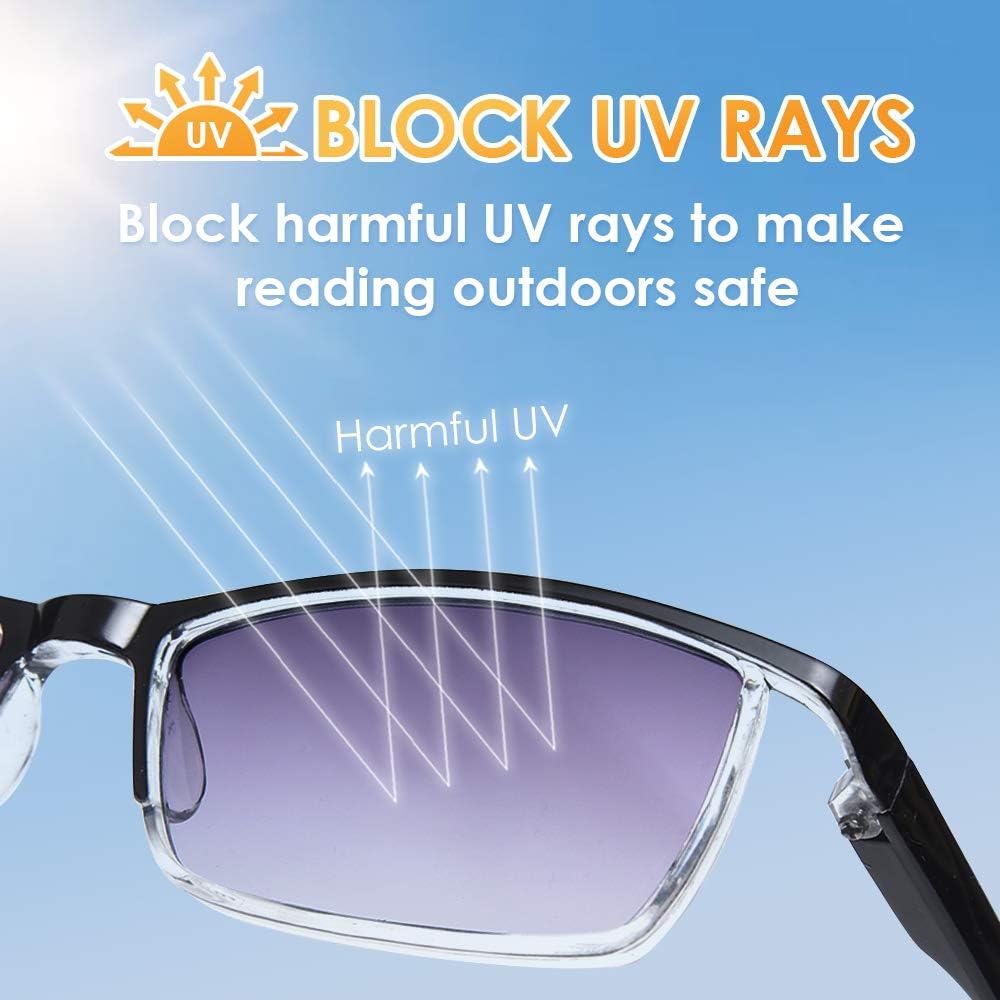 TERAISE 4PCS Value Anti-Blue Light Reading Glasses,Lightweight Comfortable Reader Glasses for Men and Women,Sturdy Reading Sunglasses UV400 Blue Light Blocking Included Glasses Case(1.5X) - Image 4