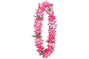 Beistle - Big Island Floral Lei – 36" Pink Artificial Hawaiian Luau Lei for Tropical Party Decorations, Beach Events, and Costume Accessories