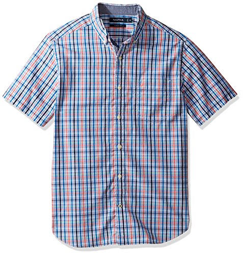 Nautica Men's Short Sleeve Plaid Button Down Shirt