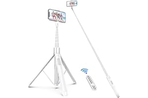 ATUMTEK 60" Selfie Stick Tripod, All in One Extendable Phone Tripod Stand with Bluetooth Remote 360° Rotation for iPhone and Android Phone Selfies, Video Recording, Vlogging, Live Streaming, White