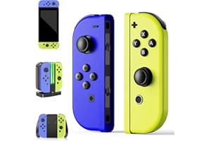 Kipylca Nintendo Switch Controller, Replacement for Switch Joycon, Switch Wireless Controller with 6-Axis Gyro,Wake-up, Vibration, Screenshot, Blue and Yellow