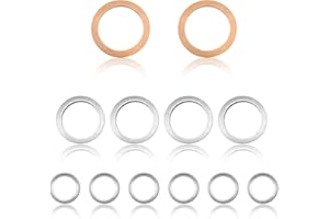 BELOMI 12PCS Car Transfer Oil Case Washer Gasket, OEM#12157-10010 90430-24003 90430-A0003 Automotive Differnential Transmission Drain Crush Sealing Plug Flat Gaskets Kit, Universal Fit