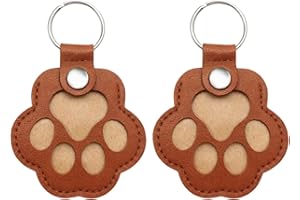 Sitiaus Dog Memorials & Funerary Keepsake: 2 Pack Paw Shaped Dog Hair Keychain Pet Fur Memory Charm for Dog & Cat Fur, Teeth, Nail | Clear Window Leather Keepsake Fur Ever Keychain Gift