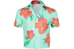 FIRECOS Mens Anime Cosplay Costume Shirt Mens Short Sleeve Button Top