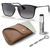 Ray-Ban RB4187 CHRIS Square Shaped Sunglasses for Men & Women with Official RAYBAN Eyewear Kit