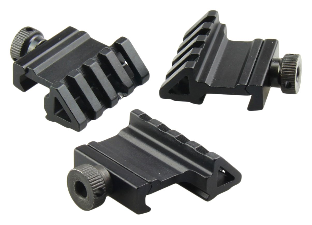PROSUPPLIES TACFUN 3 PCS Tactical 45 Degree Angle Offset 20mm Weaver Rail Mount Picatinny 4 Slot