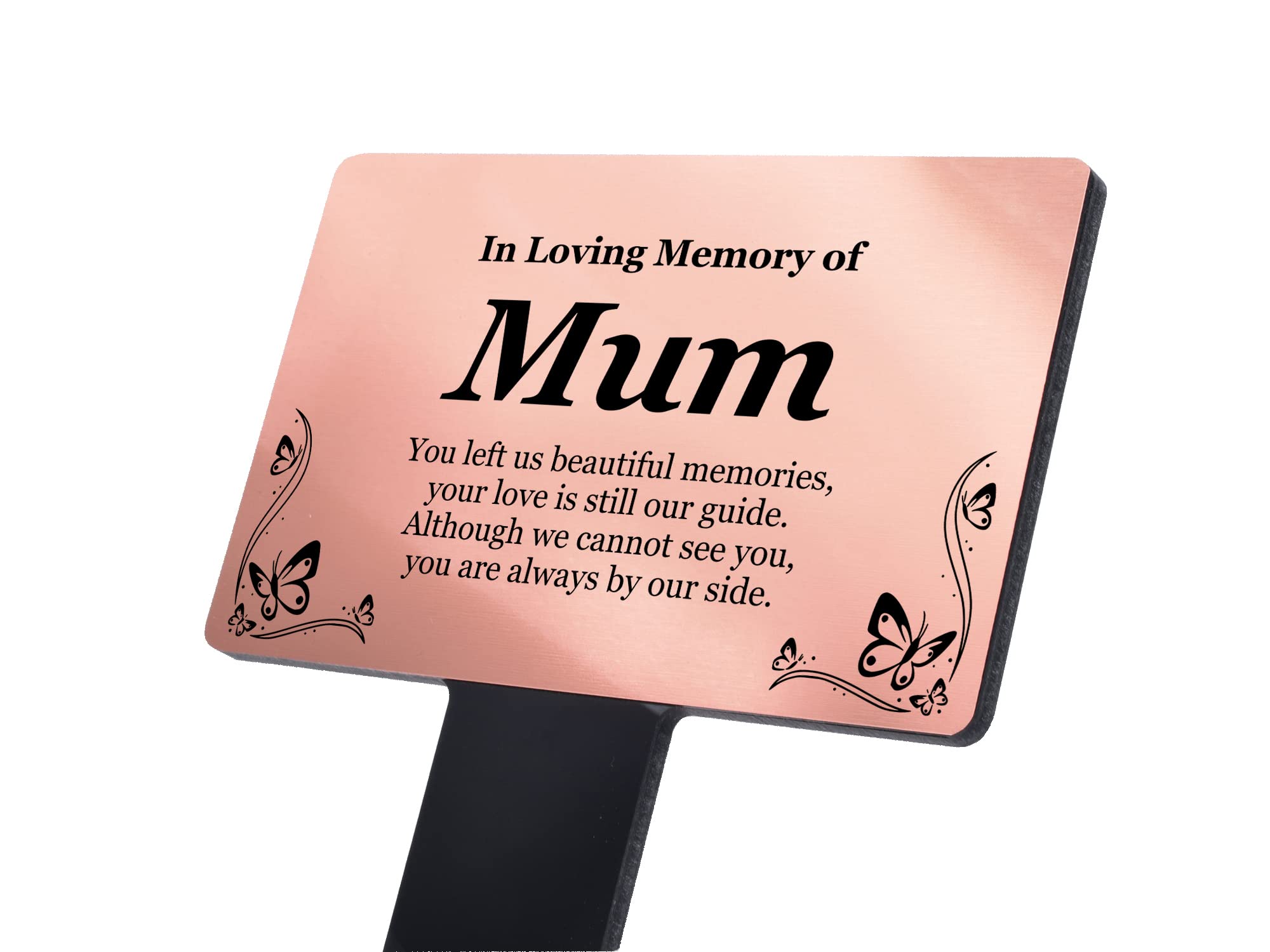 Personalised Bereavement Gifts. Memorial Plaques With Custom Text, Gardens Ground Stake Or Grave Ornaments - Acrylic, Waterproof and Hard Wearing. Shipped Globally. (Copper Mum)