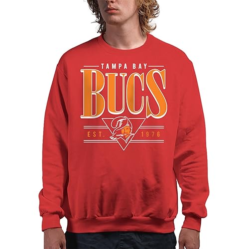 Junk Food Men's Standard x NFL-Established Retro-Officially Licensed Adult Crew Fleece Women, RED