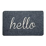 BIGA Hello Front Welcome Entrance Door Mats for Indoor Outdoor Entry Garage Patio High Traffic Areas Shoe Rugs
