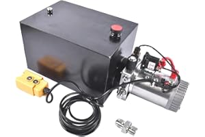 12V Hydraulic Pump, 20 Quart Single Acting, 3200 PSI Dump Trailer Power Unit - SAE #6 Ports, Heavy Duty DC Motor - for Trailers & Industrial Use Mixizap