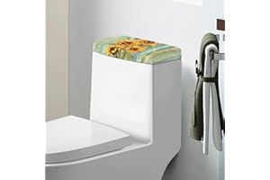 Fuojuvelie Sunflower Toilet Tank Cover Machine Wash Toilet Tank Lid Cover Replacement to Fit Different Sizes of Toilet Tank