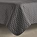 Comfy Bedding 3-Piece Bedspread Coverlet Set Extra Lightweight and Oversized Diamond Embossed, King/California King, Charcoal