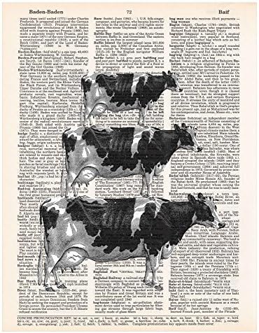 3 Stacked Cows, Farmhouse Decor, Dictionary Page Art Print, 8x11 UNFRAMED