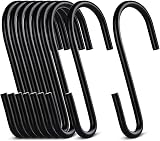ilauke 20 Pack S Hooks Black Metal Hangers Kitchen Bedroom Office 3.07in