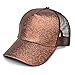 Ponytail Baseball Cap - 2018 Women Sequins Shiny Messy Bun Glitter Ponytail Baseball Hat Sun Visor Caps