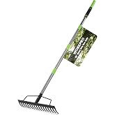WORKPRO 65 Inch Bow Rake, 17-Tine Metal Head Rake with Adjustable Handle | Heavy-Duty Garden Rake, High-Strength Handle, for Loosening Soil, Gathering Leaves, Leveling Lawn, Farming Land