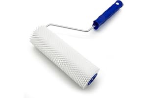 XWADJCD 9 Inch Latex Floor Self Leveling Screed Spiked Roller for Epoxy Floor, Screed Compound Roller Bubble Remove Tool (1 Roller + 1 Frame)