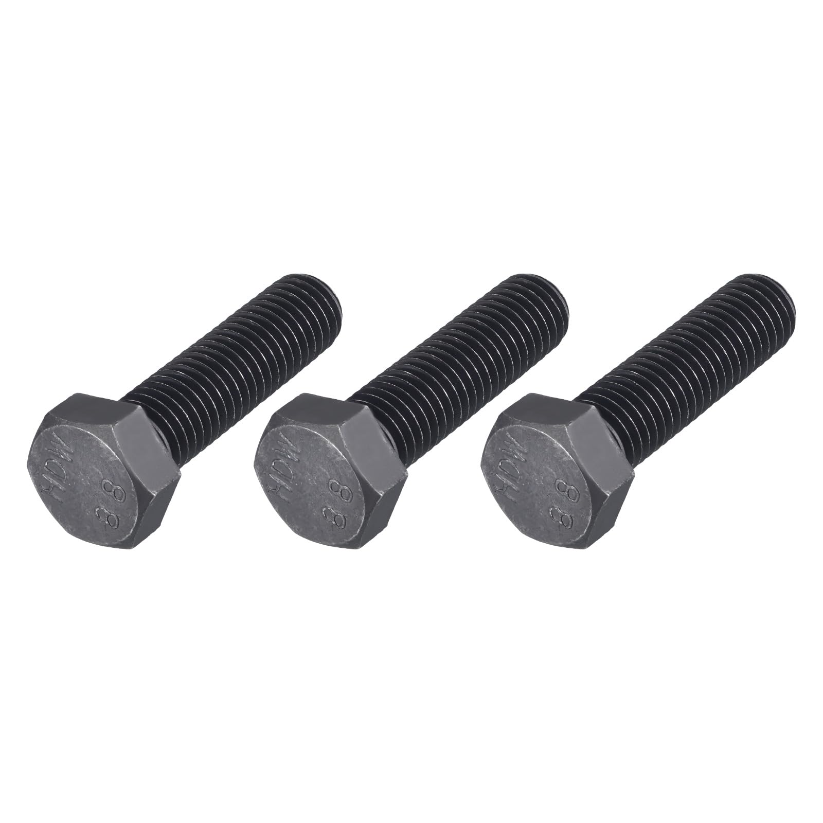 METALLIXITY Hex Bolts (M14-2x50mm) 3Pcs, 8.8 Grade Carbon Steel Fully Threaded Black Oxide, Coarse Thread UNC Hex Head Screw Bolt - for Furniture Repair — image 1