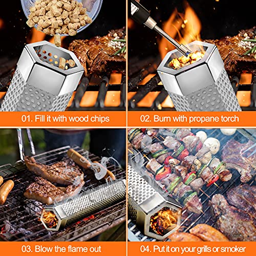 12 inch Smoke Tube Cheese Smoking Tube for Pellet Grill, 304 Stainless