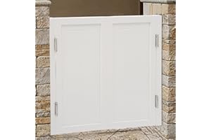 PINELICORN Swinging Doors Cafe Doors, Interior Solid Wood Swing Door with Metal Hinges, Cafe Saloon Doors, Bar Saloon Swinging Doors for Kitchen Stairs Bedroom Entrance Partition (White, 39.37" x 35.43")