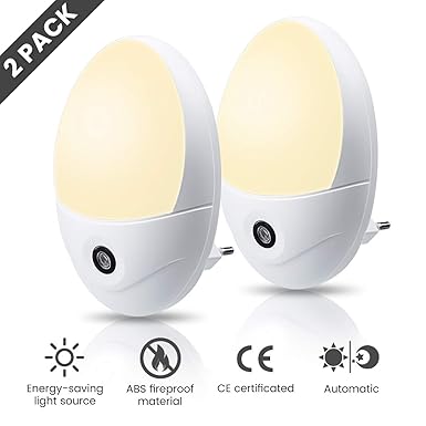 LED Nachtlicht Steckdose, Elfeland Nachtlampe mit Dämmerungssensor Nachtleuchte Kinder Baby Lampen Schlummerleuchte Steckdose