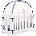 L RUNNZER Baby Crib Tent to Keep Baby from Climbing Out,Pop Up Crib Tent to Protect Your Baby from Falls and Bite,See Through