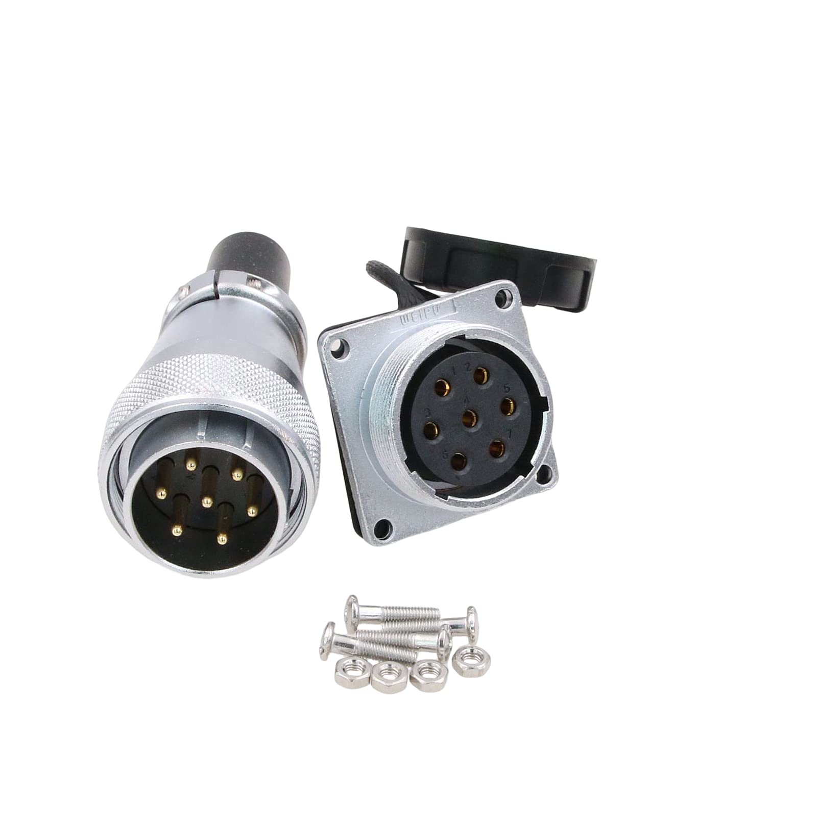 Eonvic WEIPU WS28 Connector Waterproof IP67 Metal Male Plug Female Square Socket Panel Mount Aviation Cable Connector (7Pin)