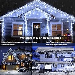 Joomer Christmas Icicle Lights, 400 LED 80 Drops