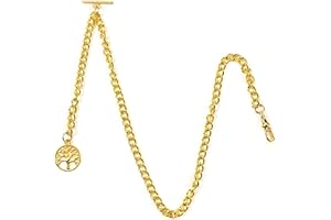 YECSOSS Men's Pocket Watch Chain Albert Vest Chain Tree of Life Pendant Design T Chain