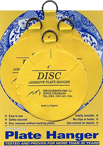 Flatirons Disc Adhesive Large Plate Hanger Set (4 - 4 Inch Hangers) by The Flatirons Disc Co