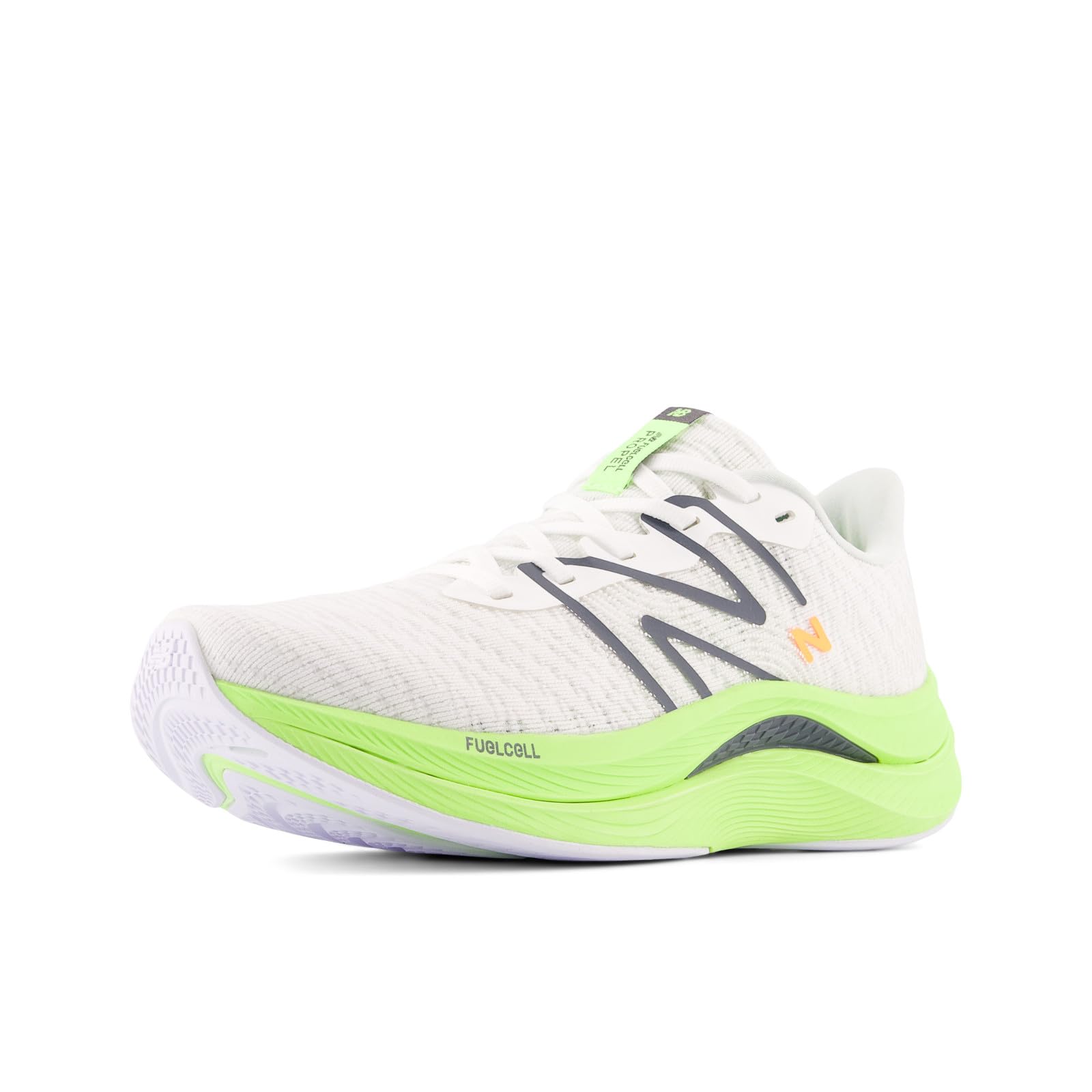 New Balance Women's FuelCell Propel V4 Running Shoe, White/Bleached Lime Glo/Graphite, 5 Image