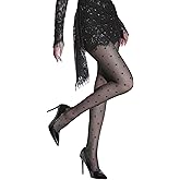 Women’s 15D Sheer Pantyhose Polka Dots Hearts Patterned High Waist Ultra Stretchable Footed Tights Plus Size Stockings