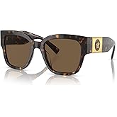 Versace VE 4437U 108/73 Havana Plastic Square Sunglasses Brown Lens