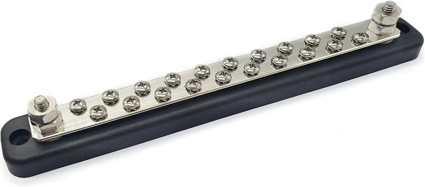 T Tocas 20 Terminal Common 150A BusBars - Power Ground Junction Distribution Block