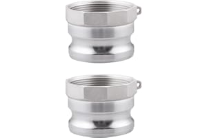 Hgzaccompany Aluminum Type A Cam Lock Fittings,Cam and Groove Hose Fitting,2" Cam Lock Fittings Male Adapter x 2" Female NPT 2 Pack