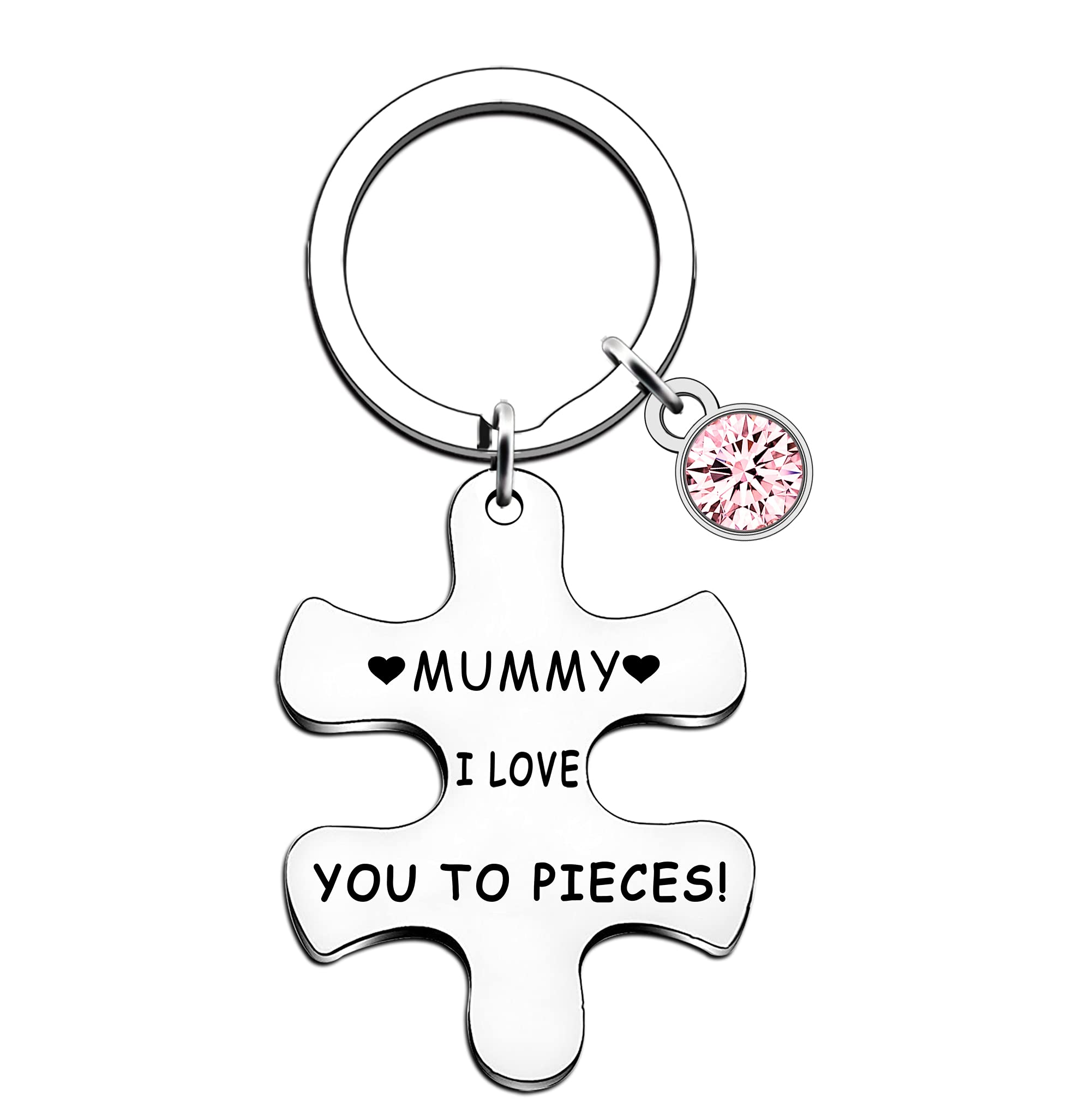 SDOFY Mummy I Love You to Pieces Keyring Gifts for Mum from Daughter Best Mummy Birthday Gifts MothersDay Christmas