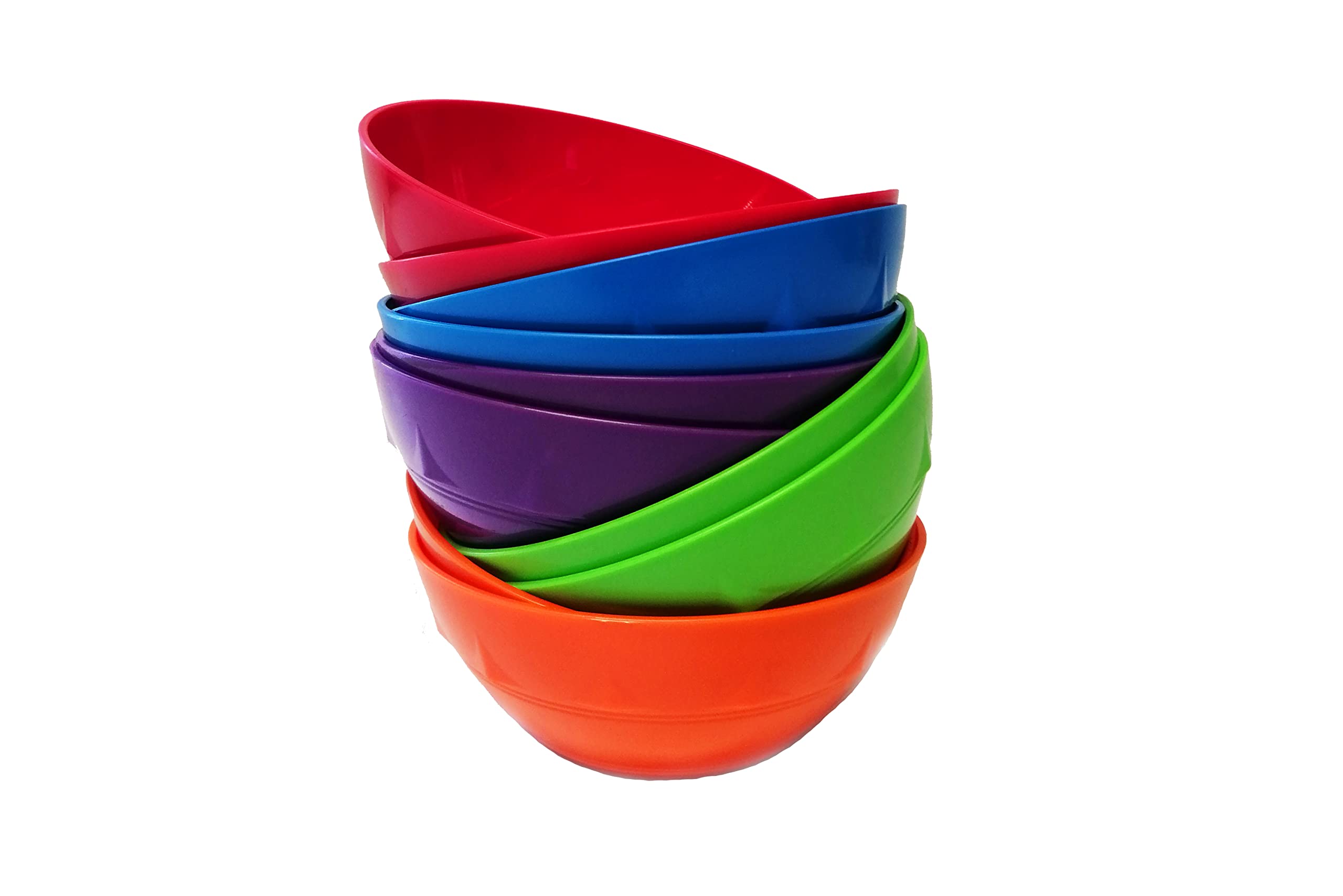 Harfield Rainbow Pack of 10 Small Snack Dessert Bowls Reusable BPA Free Plastic Children's Shatterproof Tableware