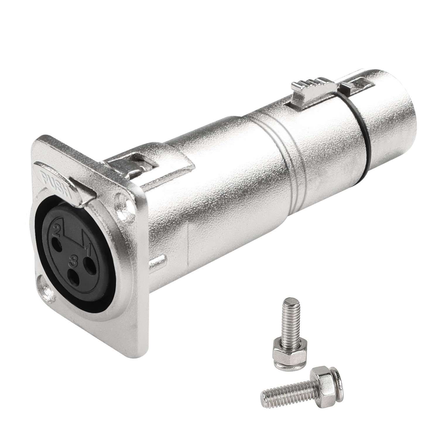 QIANRENON 3Pin XLR Female to Female Panel Mount Microphone Adapter, XLR Jack to Jack Fixed Mount Balanced Audio Connector, Compatible with Microphone, Speaker, Mixer, Stage Lighting Equipment