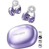King Lucky i21 Open Ear Clip On Earbuds Wireless Bluetooth Ear Clip Headphones with Mic,Noise Cancelling, Waterproof IPX4,for Small Ears,Perfect for Running,Sports,Glasses Wearers (11-Light Purple)