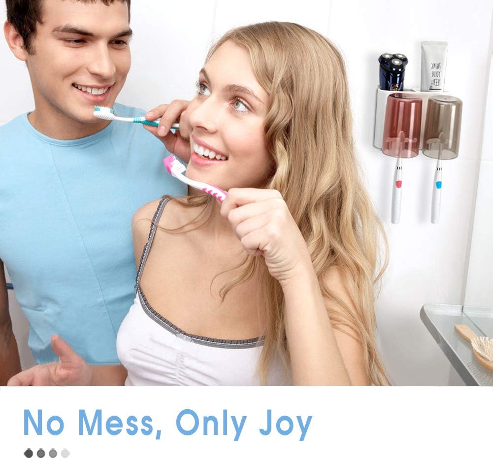 iHave Toothbrush Holder, Couple Toothbrush Holder Wall Mounted Set, Electric Toothbrush Holder for Bathroom: Home & Kitchen