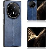 Kukoufey Phone Cases Compatible with Honor Magic V5,Retro PU Leather Ultra Slim Shockproof Compatible with Honor Magic V5 5G MHG-AN00 MBH-AN10 Case Cover Blue