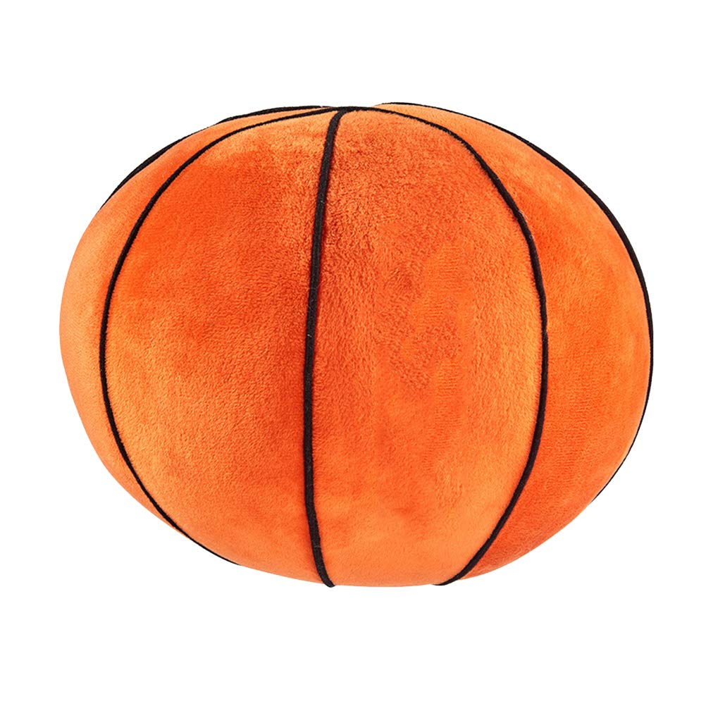 Plush Ball Toy Simulation Stuffed Basketball Pillow Soft Winter Style Sport Toy for Birthday Party Home Decor 22cm (Orange)