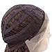 ANOGOL Hair Cap+ Mixed Brown Lace Front Wig for Women Girls Long Brown Curly Wig Deep Wavy Highlight Synthetic Wig Natural Hairline Spiral Curls Wigs for Women Daily Use