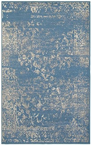 LR Resources MATRI81176BLE5272 Matrix LR81176-BLE5272 Blue/L. Beige Rectangle 5 x 7 ft 2 in Indoor Area Rug, 5'2" x 7'2", Light