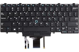 LaptopKing New Replacement Keyboard for Dell Latitude 14 5000 E5450 E5470 14 7000 E7470 E7450 Series Laptop Black US Layout R