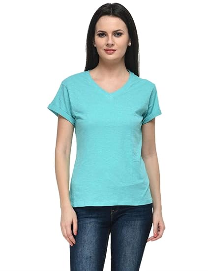 Womens's Cotton Slub Top(Aqua, XS-4XL)