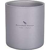 Boundless Voyage 3 in 1 Double Walled Titanium Cup Heat Resistant Mini Tea Drink Cup Outdoor Camping Mug Coffee Cups Camping Accessories (Ti3030D 450ml)