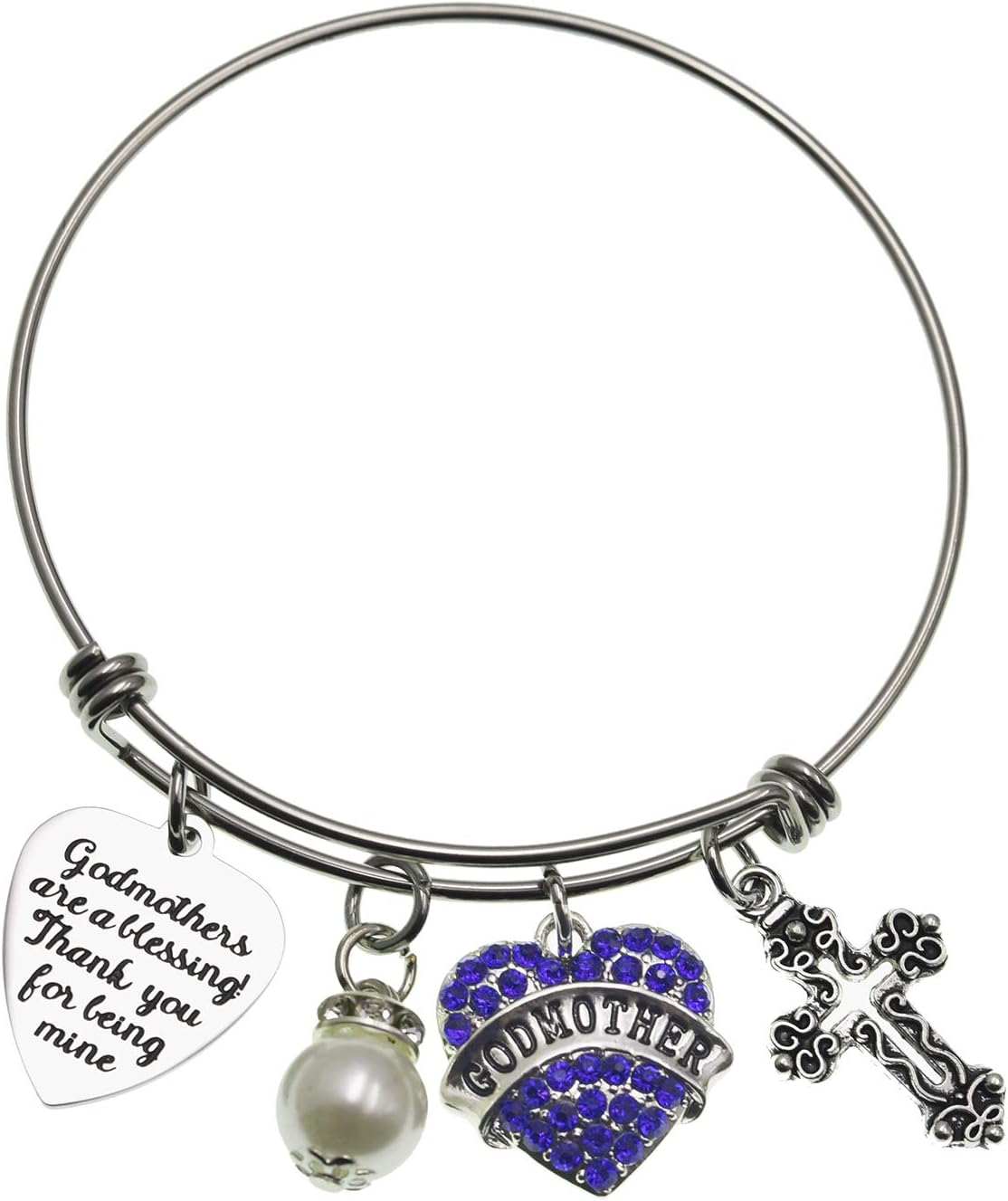 LParkin Godmother Bracelet Godmothers are a Blessing Thank You for Being Mine Bangle Stainless Steel Godmother Gift Jewelry Bracelets