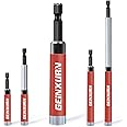 Geinxurn 5 PCS Drive Guide with Self Retracting Sleeve, Mixed Length Magnetic Drill Bit Tip Holder for Prevent Screws Shaking When Driving