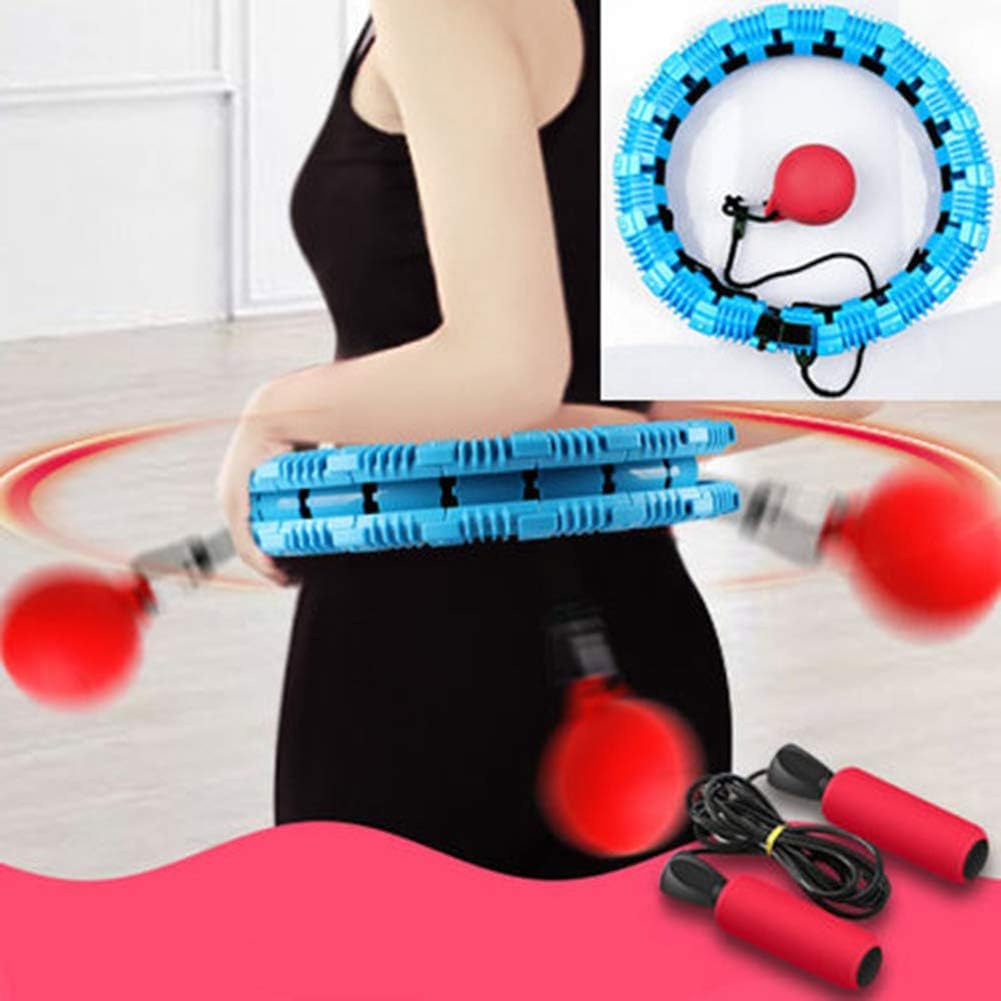 Electric Hula Hoop Home Abdomen Increase Smart Weight Loss Lazy Belt Fat Burning Weight Loss Device Ladies Portable Detachable Suitable for Fitness and Outdoor Recreation,Blue,24